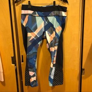 Athleta size 12 multi-colored capri leggings